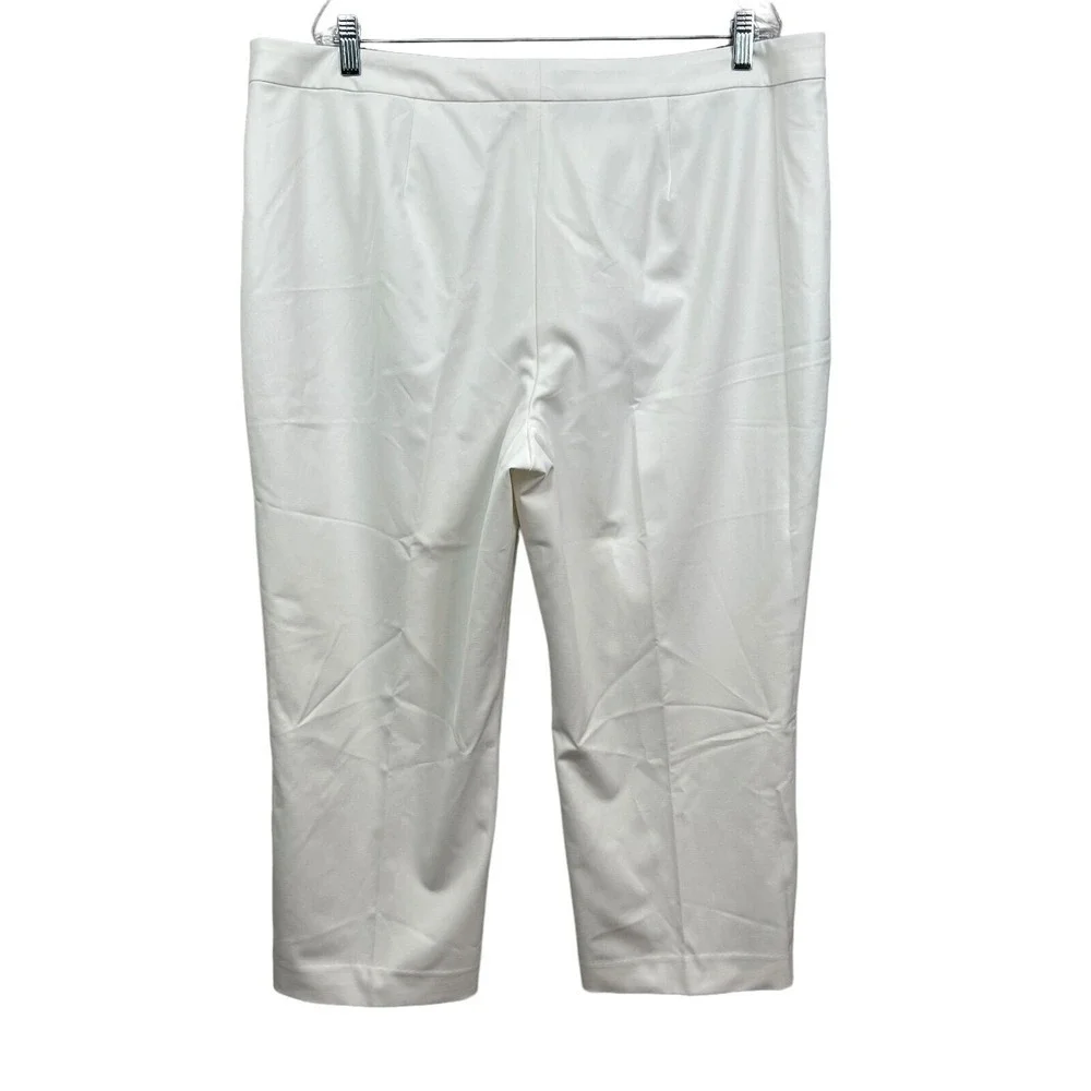 Talbots Womens Heritage Pants Stretch Straight Leg Lined High Rise White Sz 20*